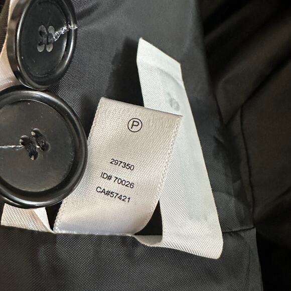 Ann Taylor Loft Striped Jacket Women's L Black Cream Double Breasted Long Sleeve - Picture 7 of 8